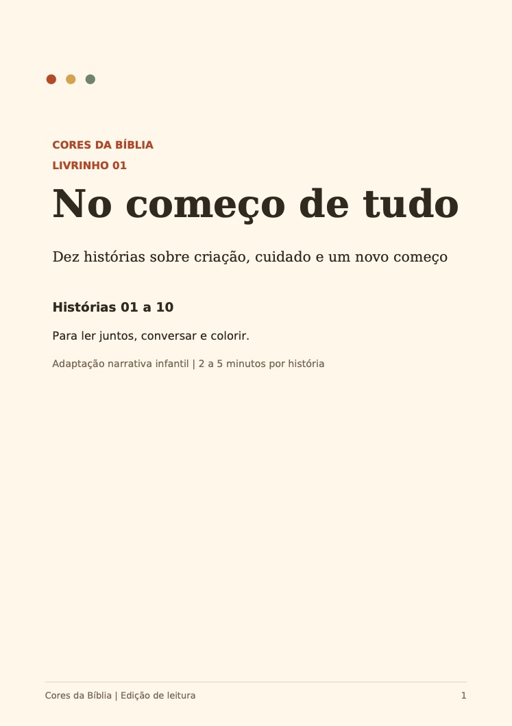 Capa real do livrinho No começo de tudo